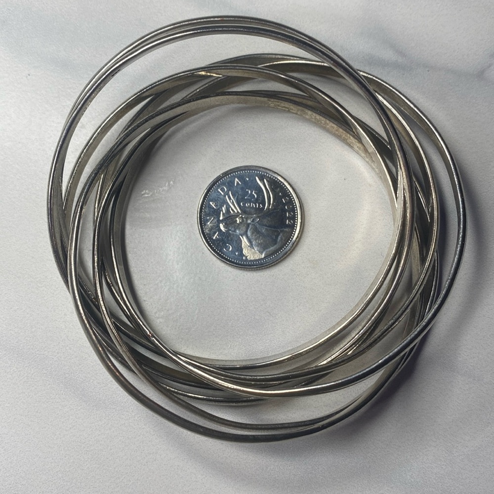 Sterling‎ silver 7 bangle bracelet solid sterling 925